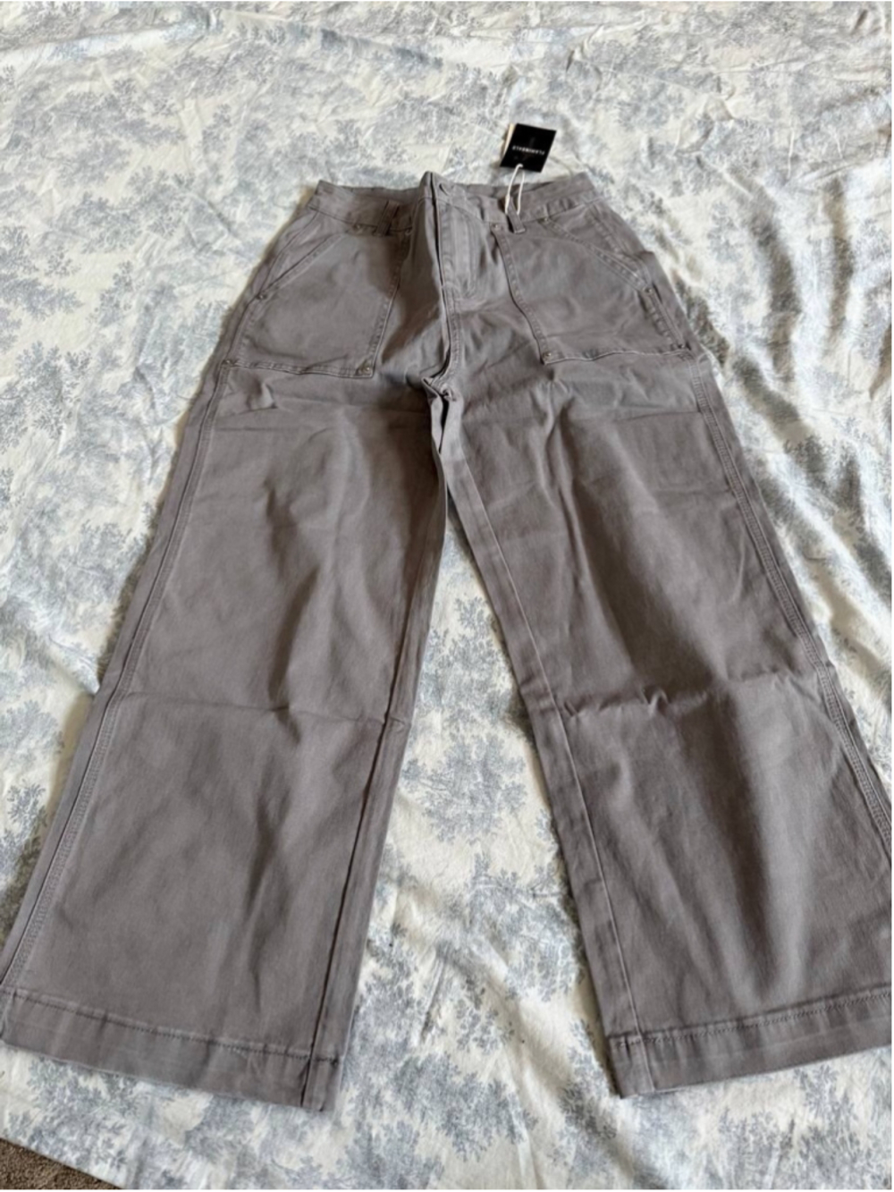 Flamingals mid-rise wide-leg utility pants S